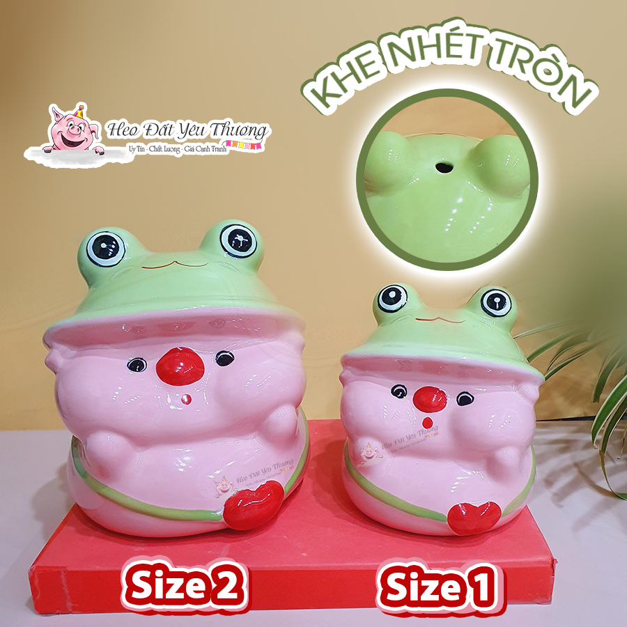 Heo Ếch Đội Mũ Xanh Gốm Sứ