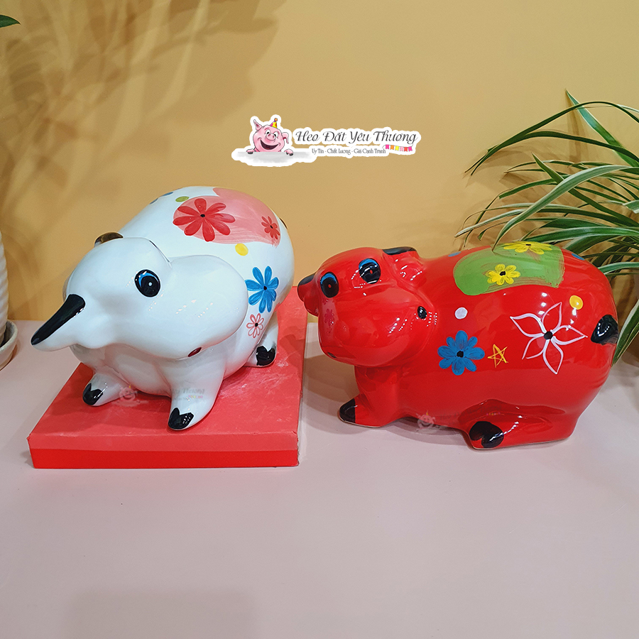 Trâu Tiết Kiệm Gốm Sứ ngộ nghĩnh