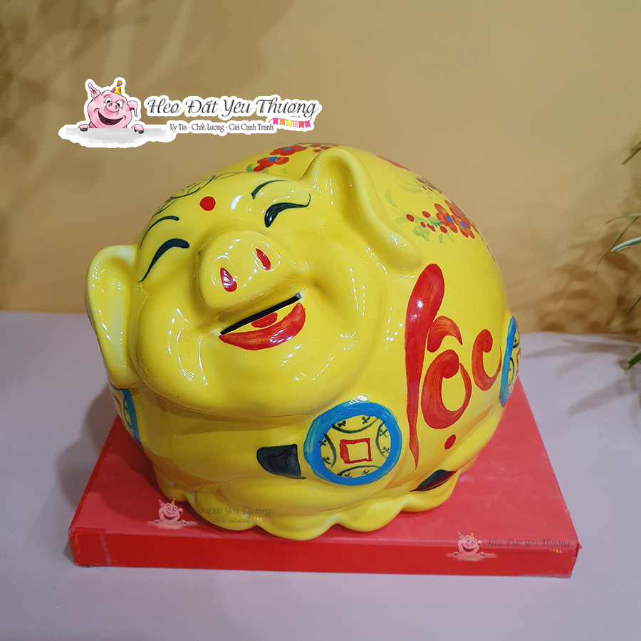 Heo hút lộc dáng tròn gốm sứ