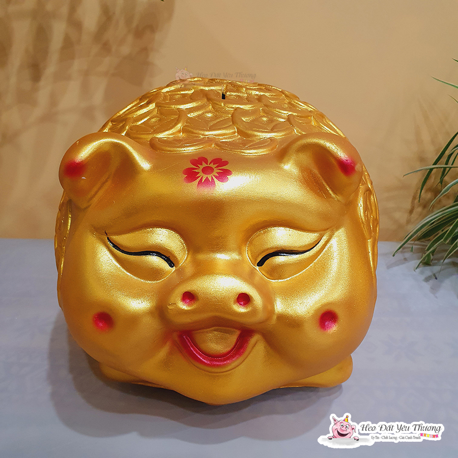 Heo đất đồng xu to đại màu vàng gold