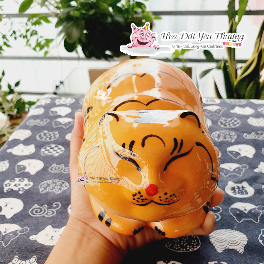 Hổ vằn gốm sứ decor đựng tiền