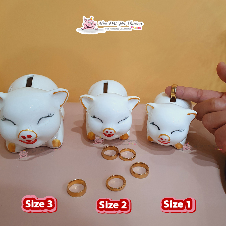Heo con mạ vàng đựng nhẫn vàng