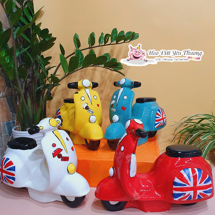 Xe Vespa Gốm Sứ Tiết Kiệm