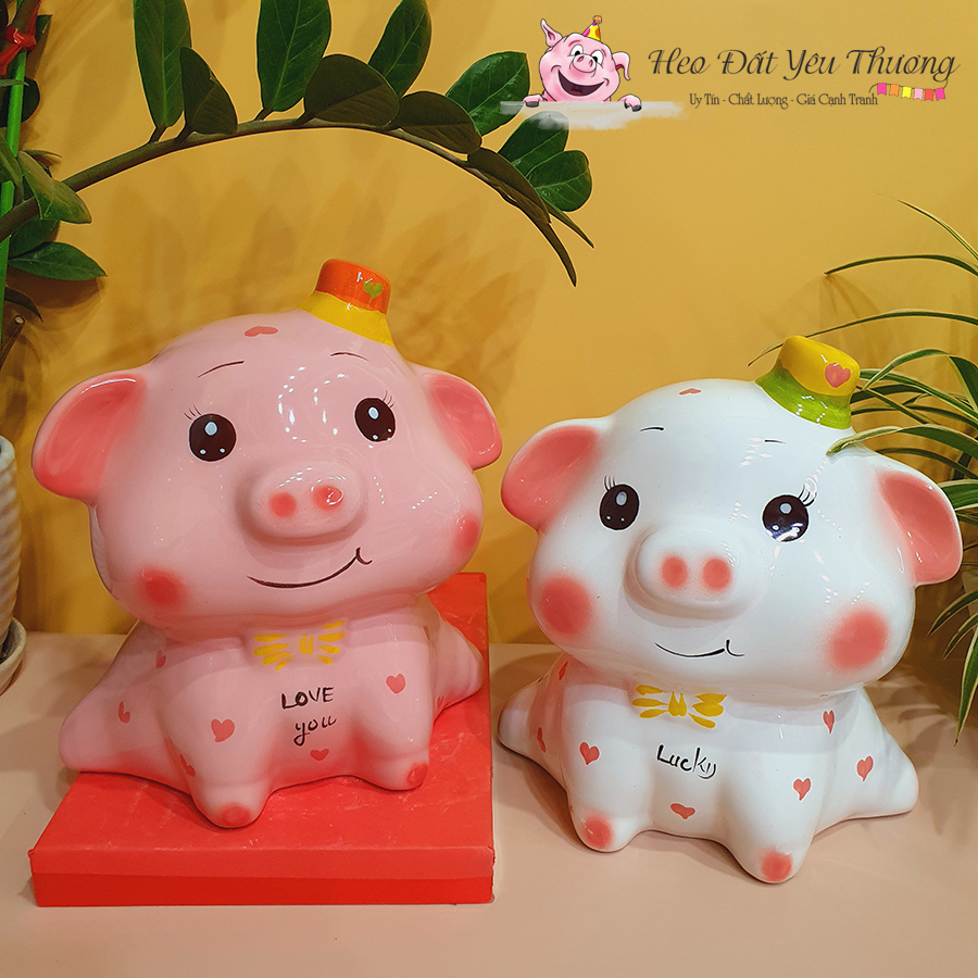 Heo thiên thần mũ gốm sứ