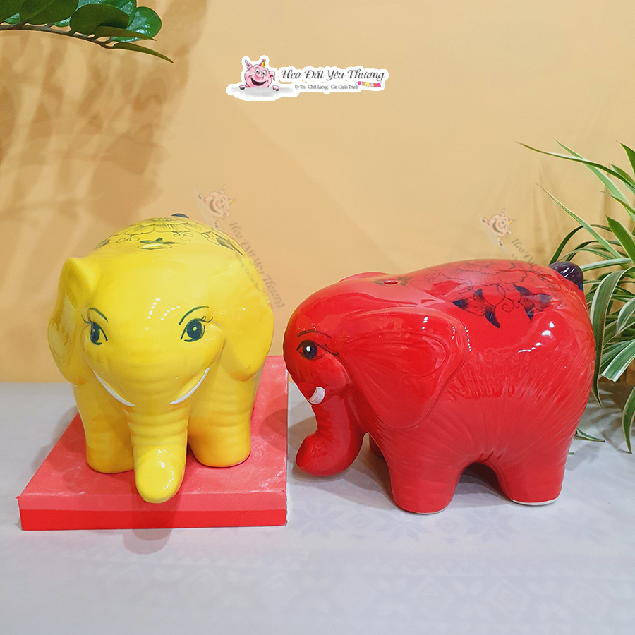 Voi Con Tiết Kiệm Gốm Sứ